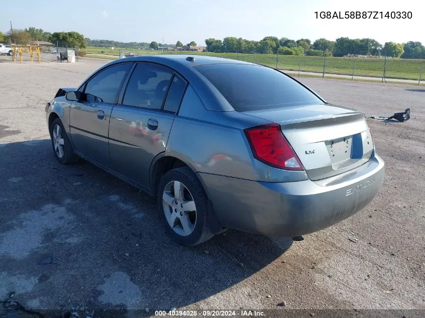 2007 Saturn Ion 3 VIN: 1G8AL58B87Z140330 Lot: 40394028