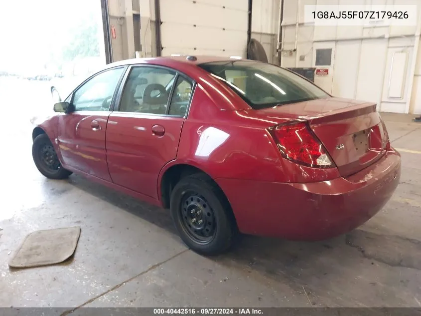 2007 Saturn Ion 2 VIN: 1G8AJ55F07Z179426 Lot: 40442516