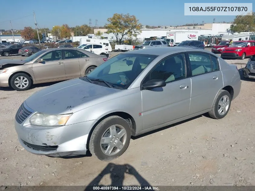 2007 Saturn Ion 2 VIN: 1G8AJ55F07Z107870 Lot: 40597394