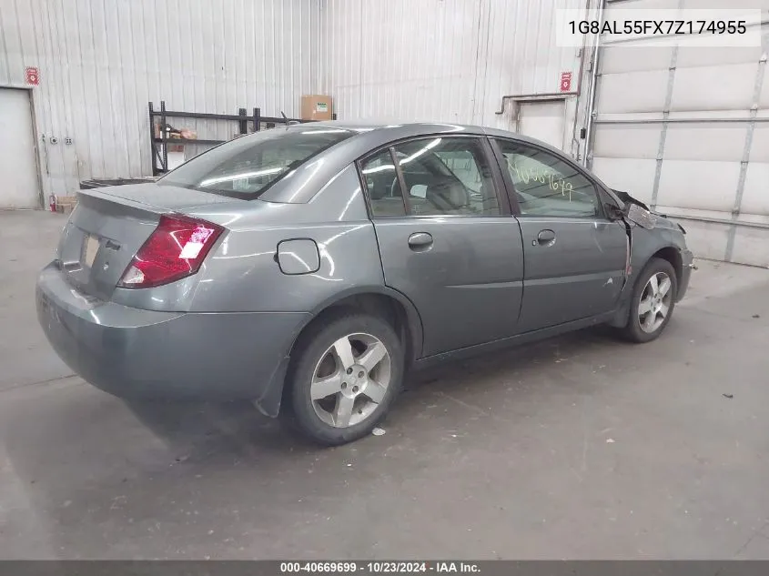 2007 Saturn Ion 3 VIN: 1G8AL55FX7Z174955 Lot: 40669699