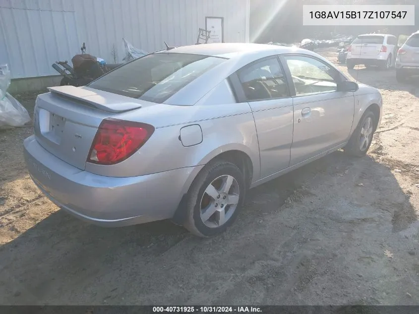 2007 Saturn Ion 3 VIN: 1G8AV15B17Z107547 Lot: 40731925