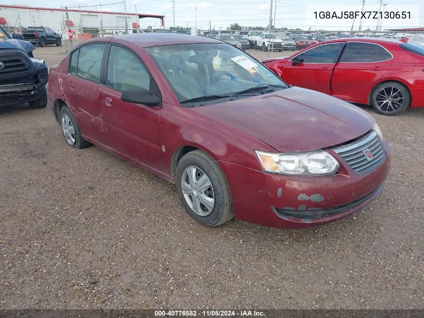 2007 Saturn Ion 2 VIN: 1G8AJ58FX7Z130651 Lot: 40776582