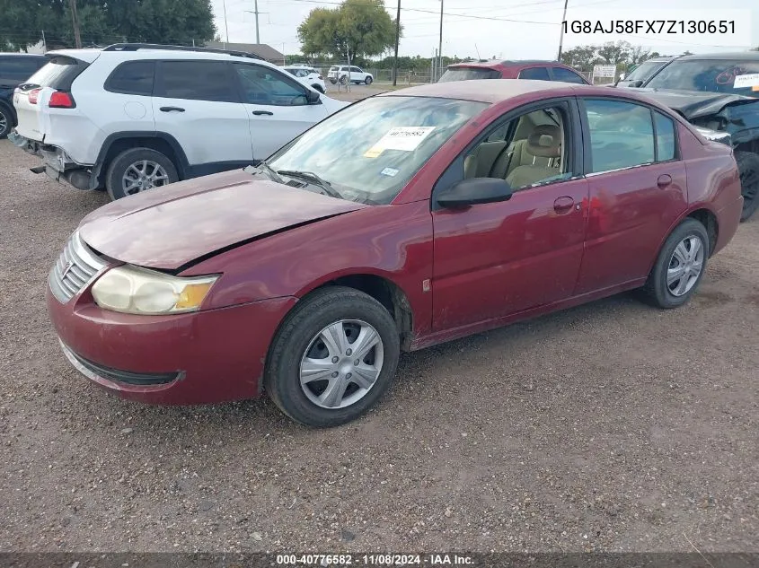 2007 Saturn Ion 2 VIN: 1G8AJ58FX7Z130651 Lot: 40776582