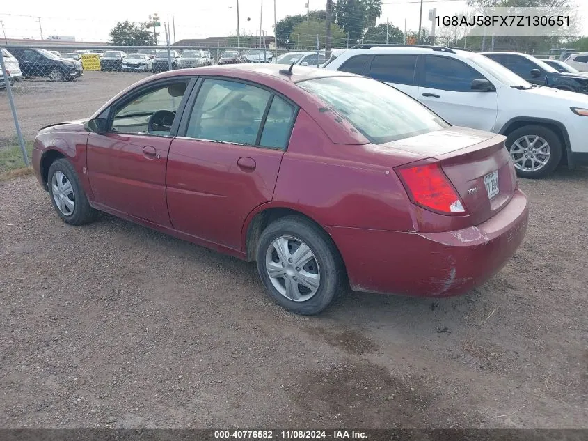 2007 Saturn Ion 2 VIN: 1G8AJ58FX7Z130651 Lot: 40776582