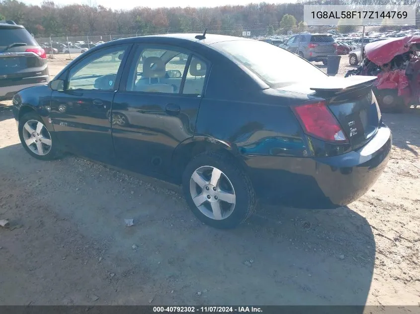 2007 Saturn Ion 3 VIN: 1G8AL58F17Z144769 Lot: 40792302