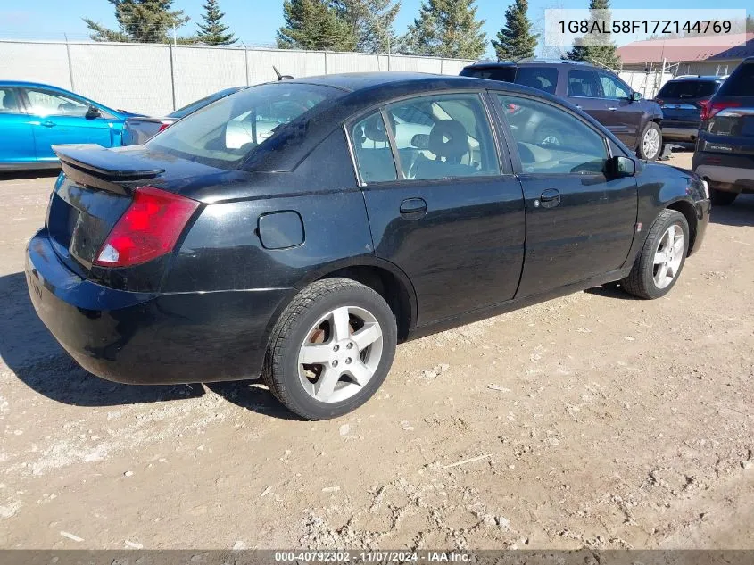 2007 Saturn Ion 3 VIN: 1G8AL58F17Z144769 Lot: 40792302