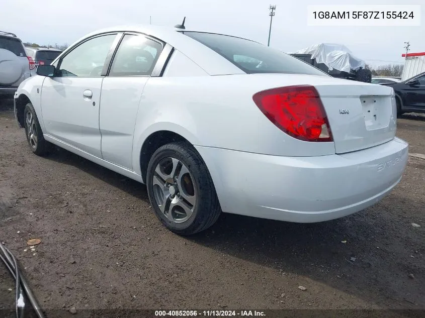 2007 Saturn Ion 2 VIN: 1G8AM15F87Z155424 Lot: 40852056