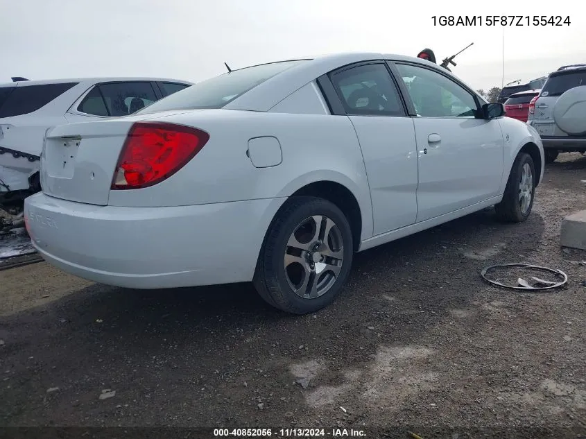 2007 Saturn Ion 2 VIN: 1G8AM15F87Z155424 Lot: 40852056