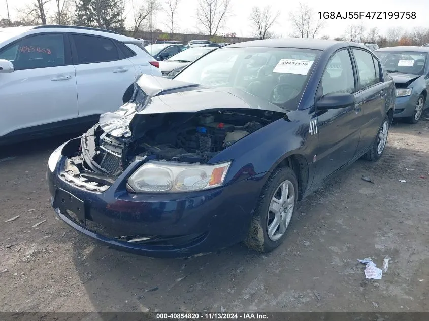 2007 Saturn Ion 2 VIN: 1G8AJ55F47Z199758 Lot: 40854820