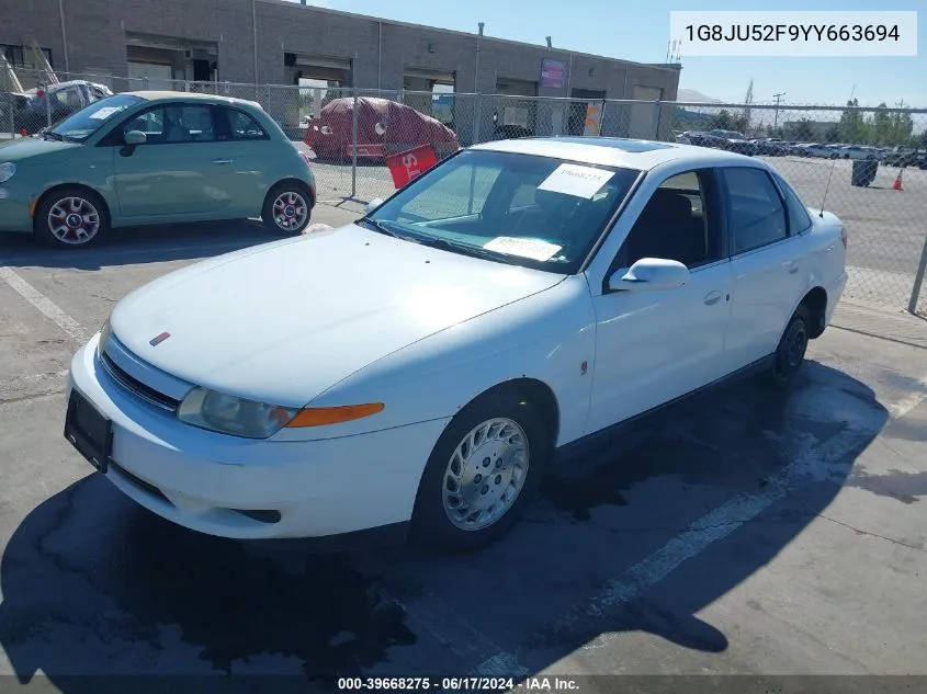 2000 Saturn Ls1 VIN: 1G8JU52F9YY663694 Lot: 39668275