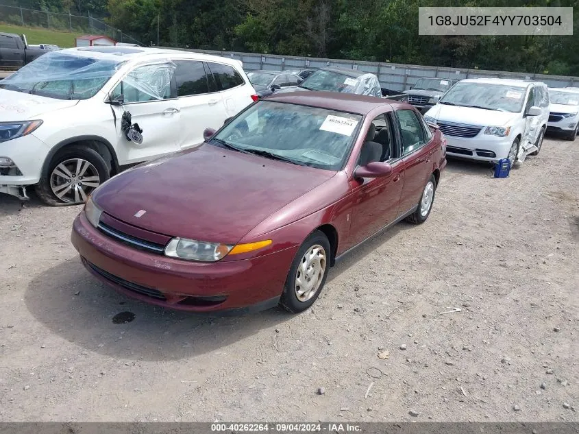 2000 Saturn Ls1 VIN: 1G8JU52F4YY703504 Lot: 40262264