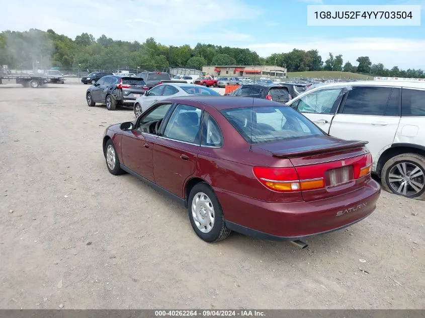 2000 Saturn Ls1 VIN: 1G8JU52F4YY703504 Lot: 40262264