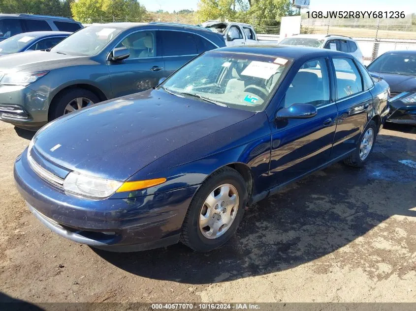 2000 Saturn Ls2 VIN: 1G8JW52R8YY681236 Lot: 40577070