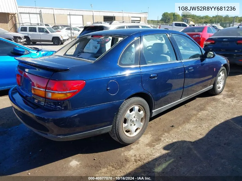 2000 Saturn Ls2 VIN: 1G8JW52R8YY681236 Lot: 40577070