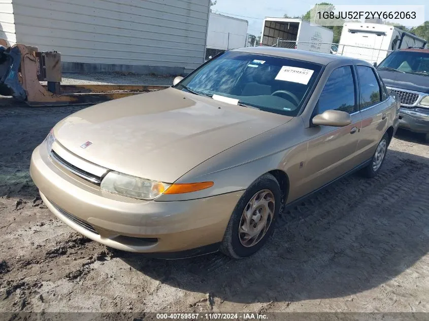 2000 Saturn Ls1 VIN: 1G8JU52F2YY662063 Lot: 40759557