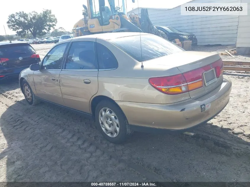 2000 Saturn Ls1 VIN: 1G8JU52F2YY662063 Lot: 40759557