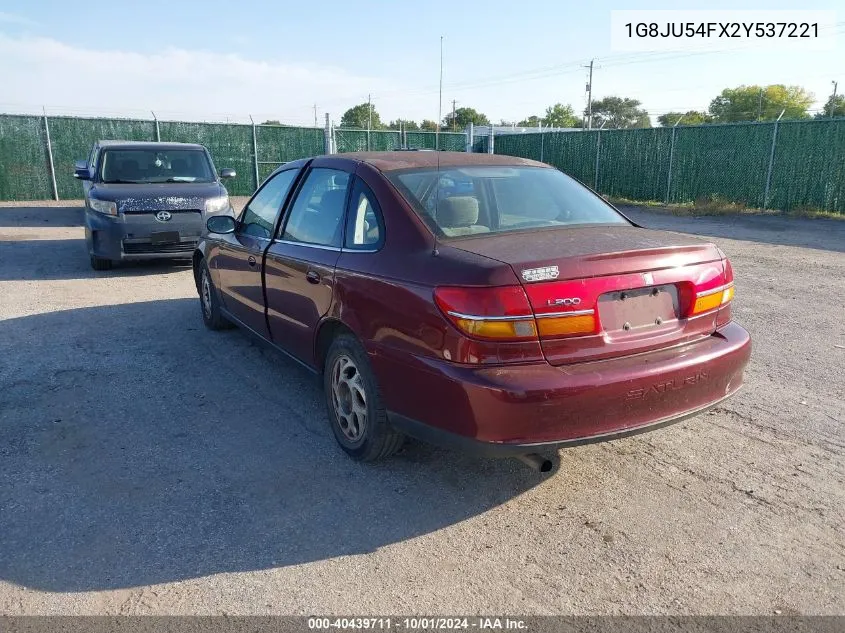 2002 Saturn L-Series L200 VIN: 1G8JU54FX2Y537221 Lot: 40439711