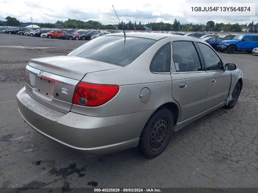 2003 Saturn L-Series L200 VIN: 1G8JU54F13Y564874 Lot: 40225829