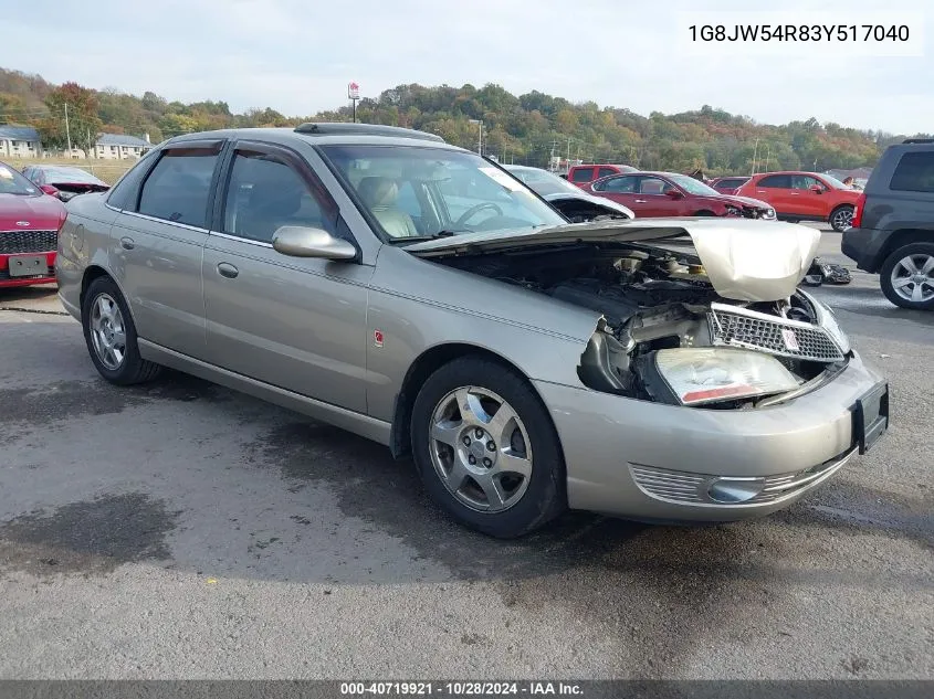 2003 Saturn L-Series L300 VIN: 1G8JW54R83Y517040 Lot: 40719921