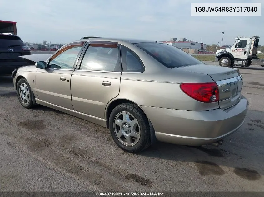 2003 Saturn L-Series L300 VIN: 1G8JW54R83Y517040 Lot: 40719921