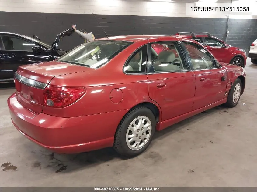 2003 Saturn L-Series L200 VIN: 1G8JU54F13Y515058 Lot: 40730875