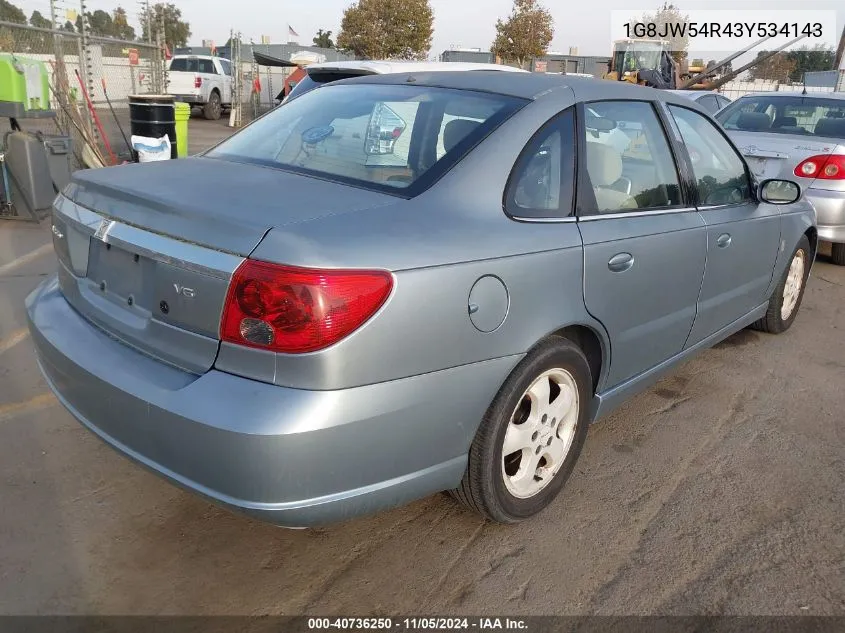 2003 Saturn L-Series L300 VIN: 1G8JW54R43Y534143 Lot: 40736250