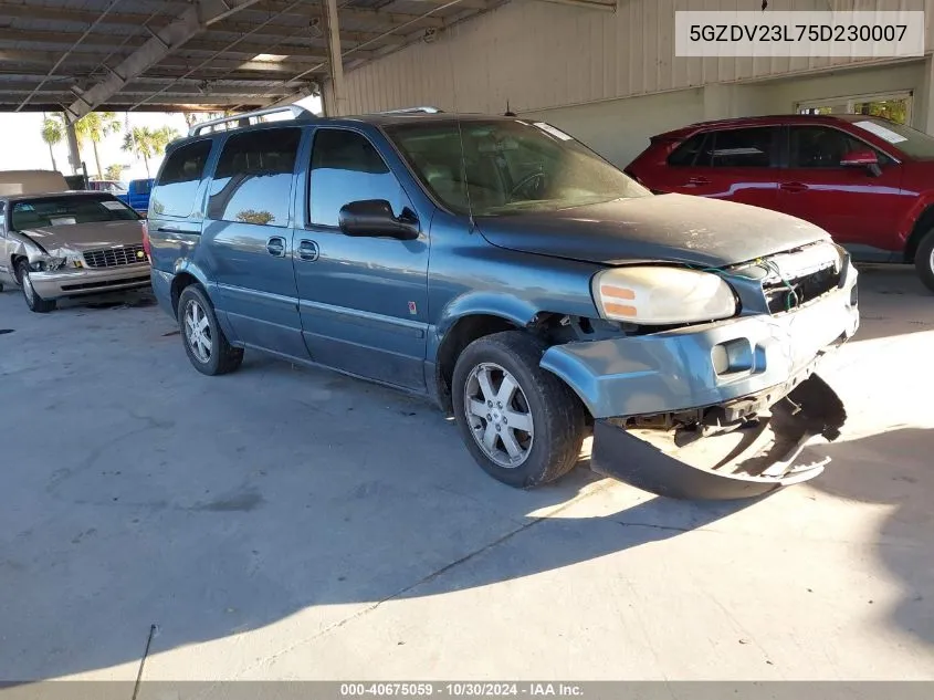 2005 Saturn Relay Fwd VIN: 5GZDV23L75D230007 Lot: 40675059