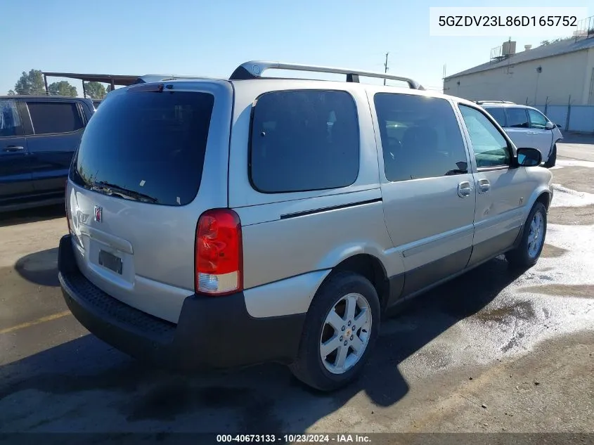 2006 Saturn Relay 3 VIN: 5GZDV23L86D165752 Lot: 40673133