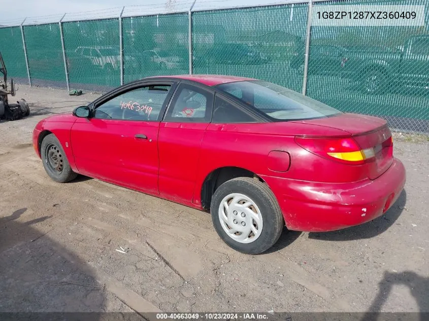 1999 Saturn Sc1 VIN: 1G8ZP1287XZ360409 Lot: 40663049