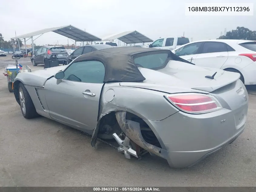 2007 Saturn Sky VIN: 1G8MB35BX7Y112396 Lot: 39433121