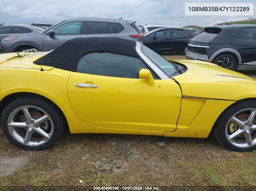 2007 Saturn Sky VIN: 1G8MB35B47Y122289 Lot: 40495186