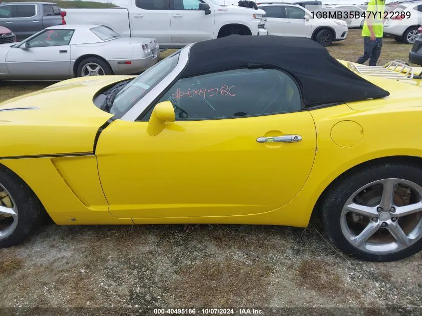 2007 Saturn Sky VIN: 1G8MB35B47Y122289 Lot: 40495186