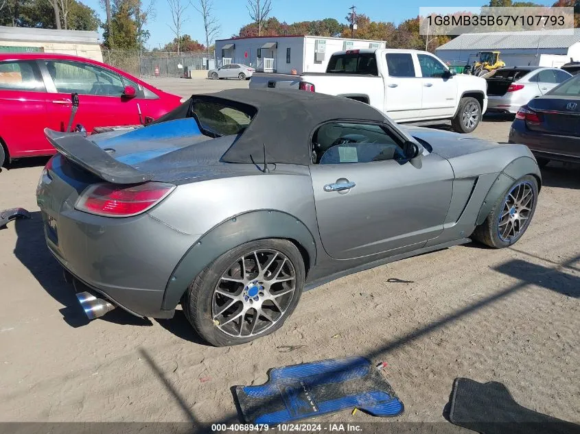 2007 Saturn Sky VIN: 1G8MB35B67Y107793 Lot: 40689479