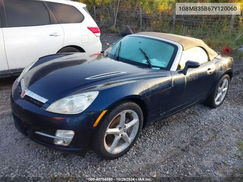 2007 Saturn Sky VIN: 1G8MB35B67Y120060 Lot: 40704590