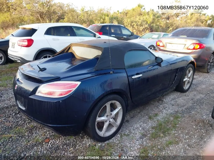 2007 Saturn Sky VIN: 1G8MB35B67Y120060 Lot: 40704590