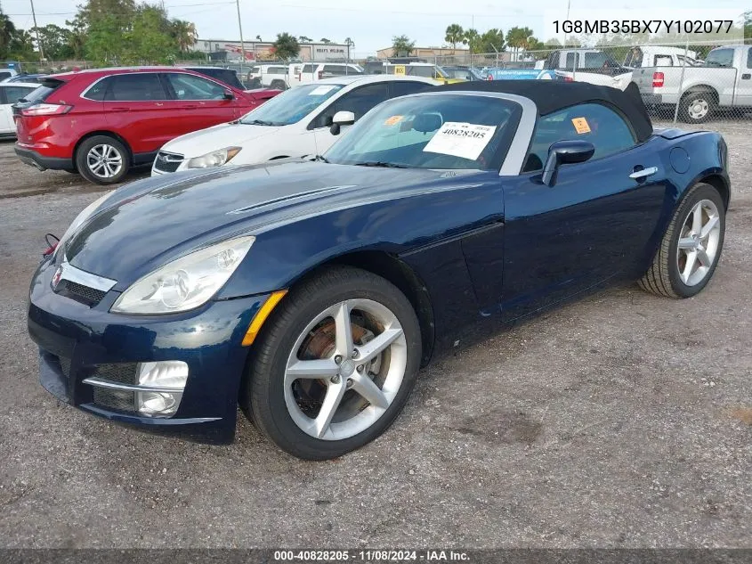 2007 Saturn Sky VIN: 1G8MB35BX7Y102077 Lot: 40828205