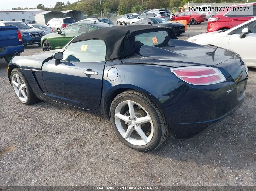 2007 Saturn Sky VIN: 1G8MB35BX7Y102077 Lot: 40828205