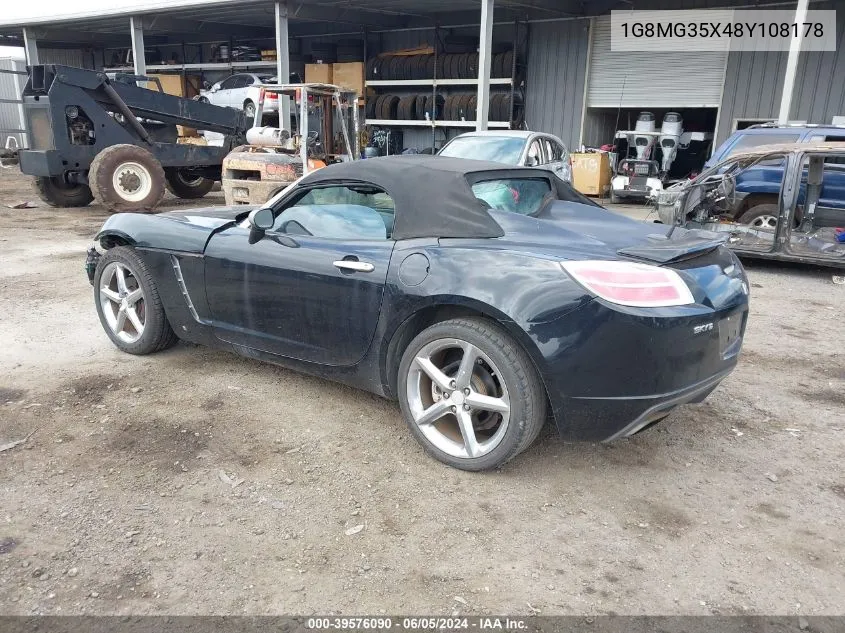 2008 Saturn Sky VIN: 1G8MG35X48Y108178 Lot: 39576090