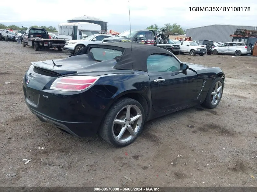 2008 Saturn Sky VIN: 1G8MG35X48Y108178 Lot: 39576090