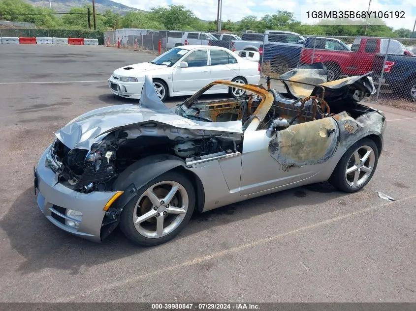 2008 Saturn Sky VIN: 1G8MB35B68Y106192 Lot: 39980847