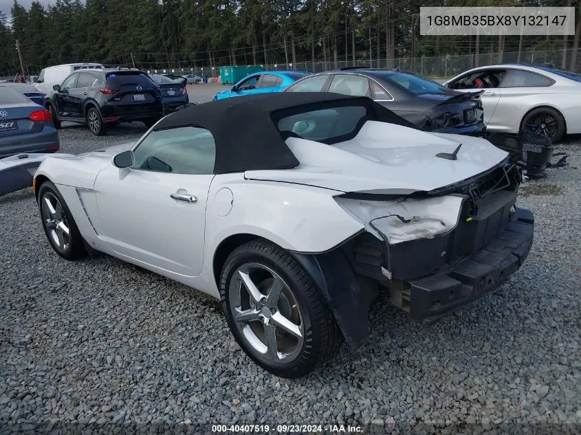 2008 Saturn Sky VIN: 1G8MB35BX8Y132147 Lot: 40407519