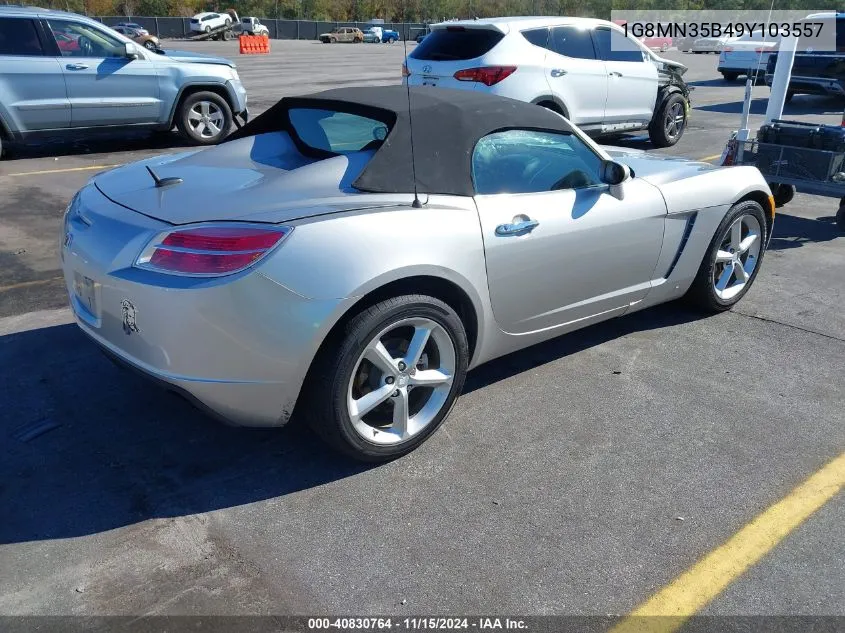 2009 Saturn Sky VIN: 1G8MN35B49Y103557 Lot: 40830764