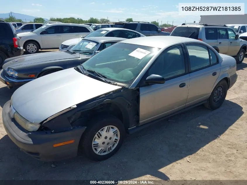 1998 Saturn Sl1 VIN: 1G8ZH5287WZ181385 Lot: 40236606