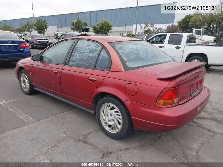 1998 Saturn Sl2 VIN: 1G8ZK5279WZ198181 Lot: 40359130