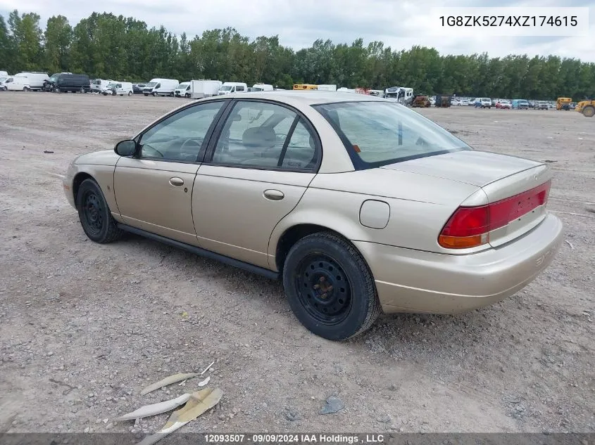 1999 Saturn 4Dr Sedan VIN: 1G8ZK5274XZ174615 Lot: 12093507