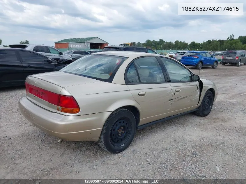 1999 Saturn 4Dr Sedan VIN: 1G8ZK5274XZ174615 Lot: 12093507