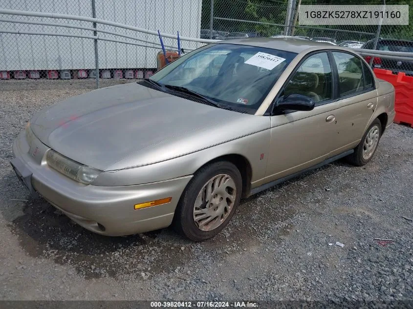 1999 Saturn Sl2 VIN: 1G8ZK5278XZ191160 Lot: 39820412