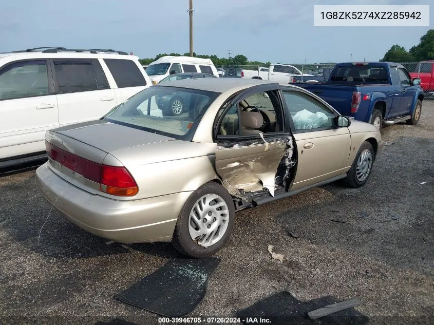 1999 Saturn Sl2 VIN: 1G8ZK5274XZ285942 Lot: 39946705