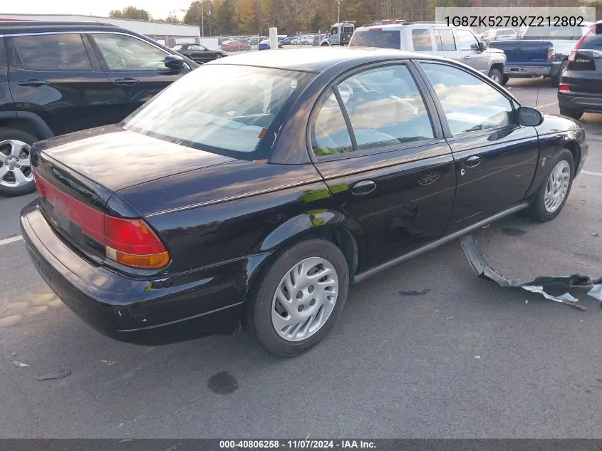 1999 Saturn Sl2 VIN: 1G8ZK5278XZ212802 Lot: 40806258