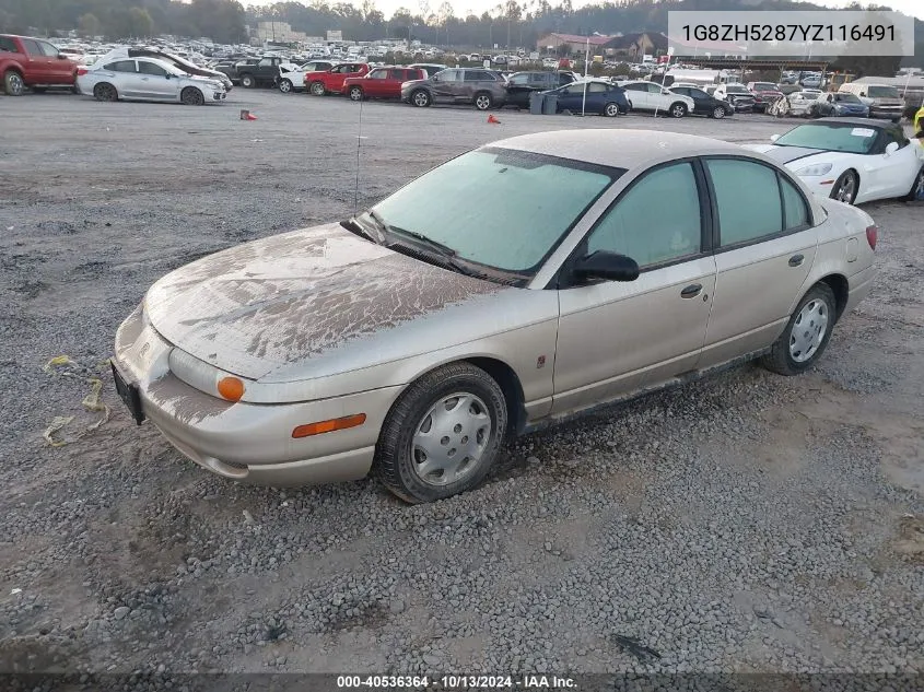 2000 Saturn Sl1 VIN: 1G8ZH5287YZ116491 Lot: 40536364